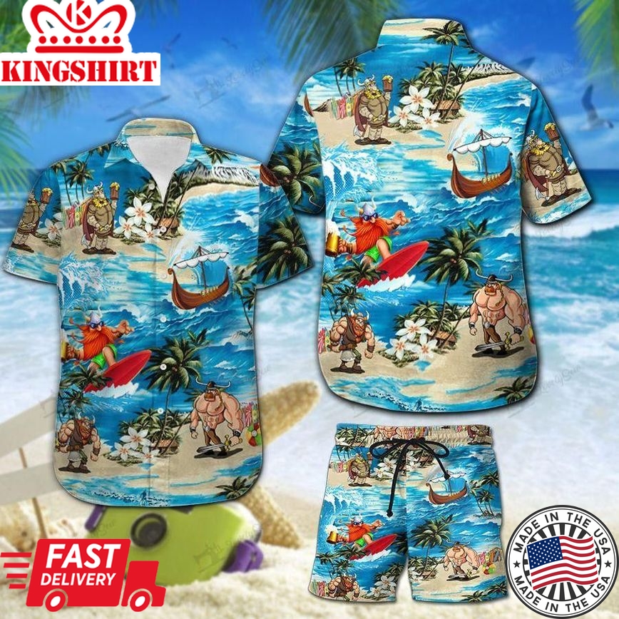 Surfing Trendy Hawaiian Shirt Set Unisex