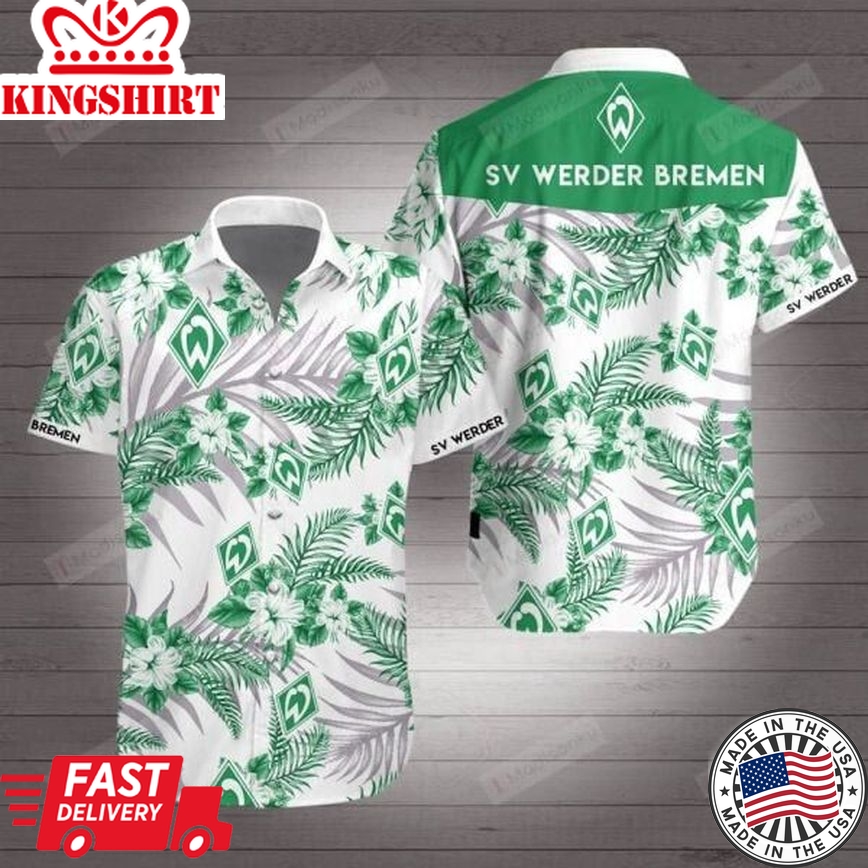 Sv Werder Bremen White Green Trendy Hawaiian Shirt Aloha Shirt