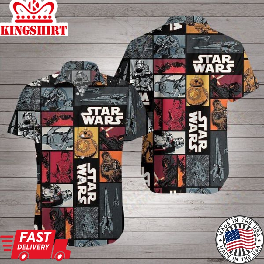 Sw Hawaii Shirt Sw Stormtrooper Bb8 Darth Vader Pattern Grey Hawaiian Shirt Aloha Shirt