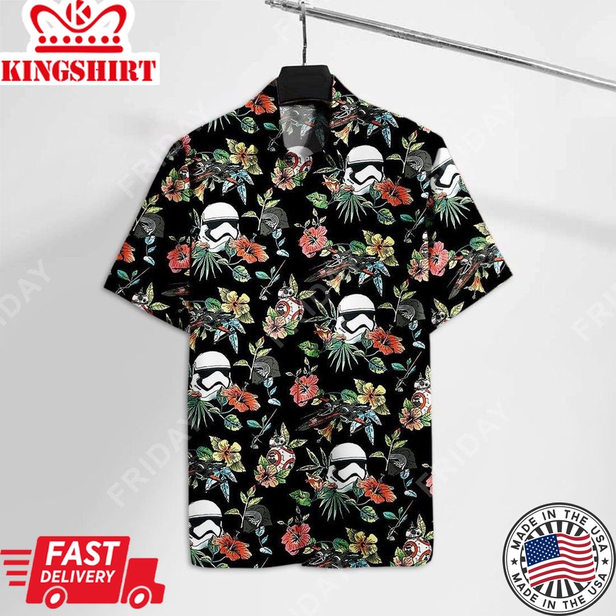 Sw Hawaiian Shirt Stormtrp Helmets And Droid Hawaii Tshirt