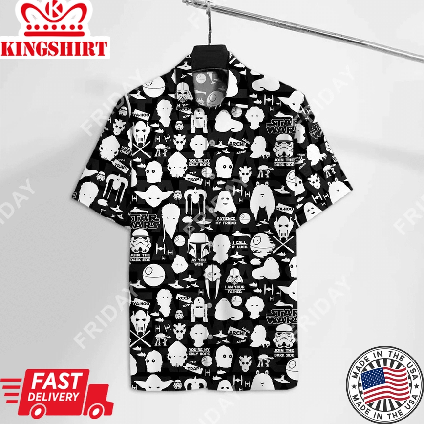 Sw Trendy Hawaiian Shirt Character Quote Hawaii Tshirt Cool High Quality Sw Aloha Shirt 2022