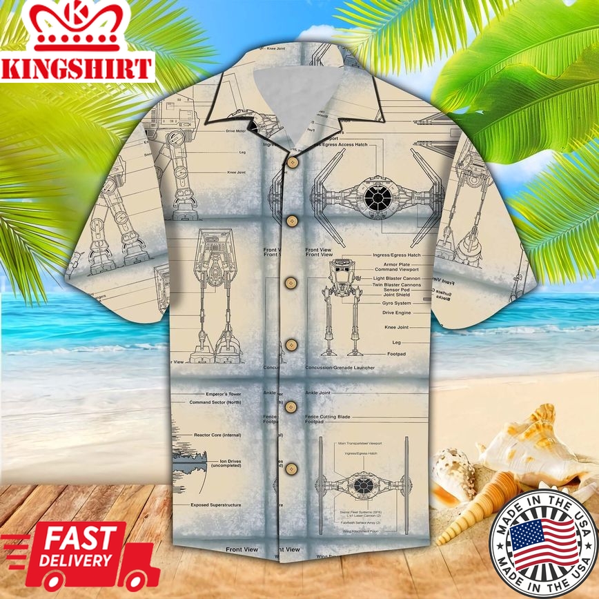 Sw Trendy Hawaiian Shirt Sw Walker Flight Sketch Pattern White Hawaii Aloha Shirt 2022