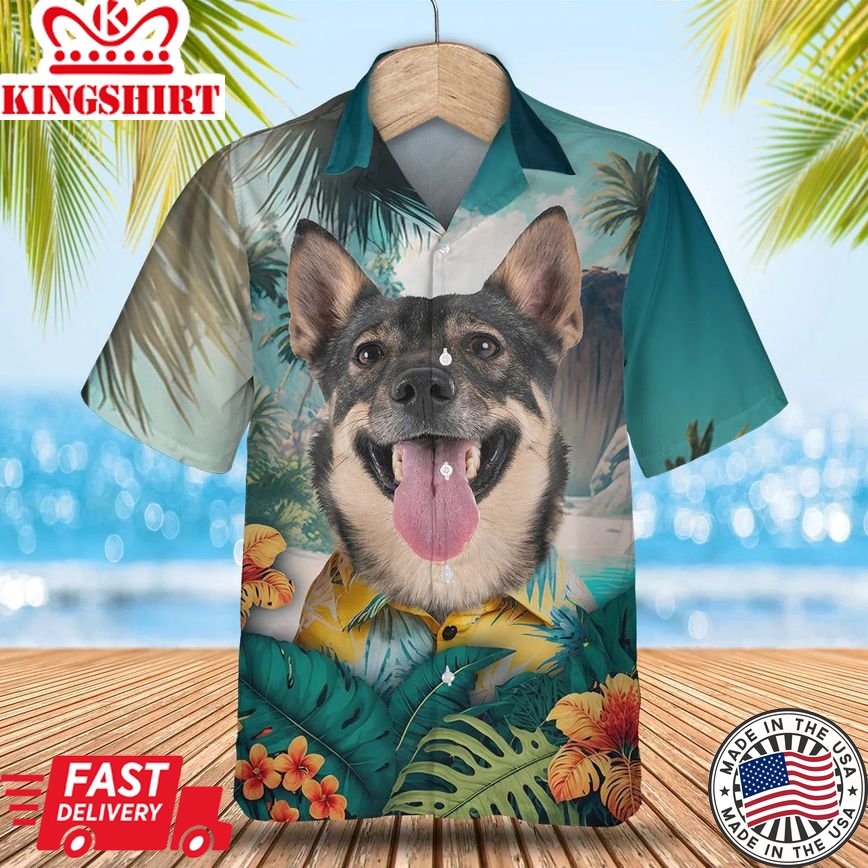 Swedish Vallhund - 3D Tropical Trendy Hawaiian Shirt