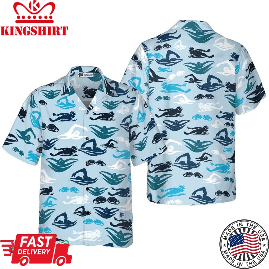 Swimming Pattern Hawaiian Shirt