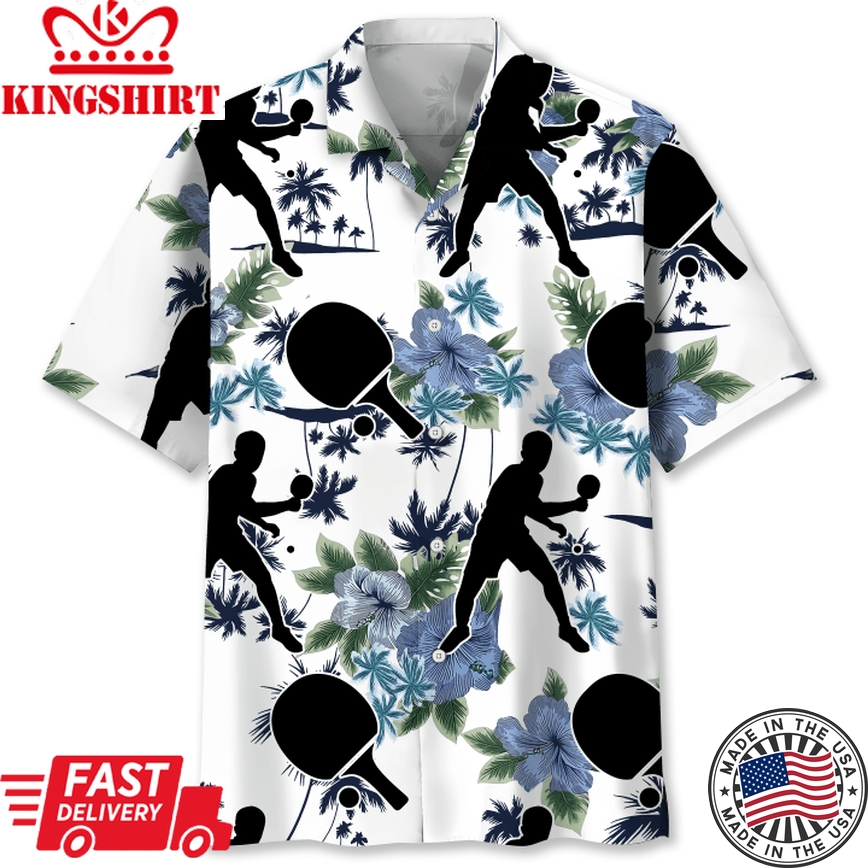 Table Tennis White Nature Trendy Hawaiian Shirt