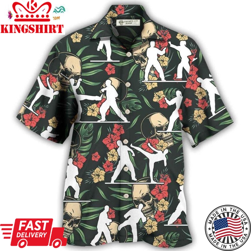 Taekwondo Tropical Floral Hawaiian Shirt