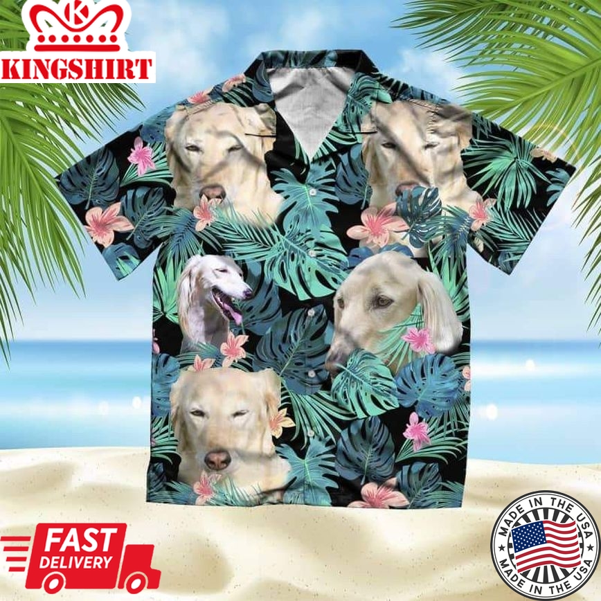 Taigan Trendy Hawaiian Shirt, Dog Summer Leaves Trendy Hawaiian Shirt, Unisex Print Aloha Short Sleeve Casual Shirt Summer Gifts