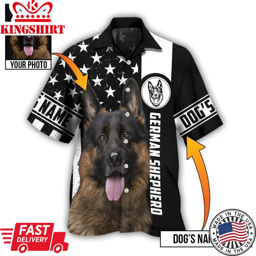 Tail-wagging Paradise: Personalized German Shepherd Hawaiian Shirt