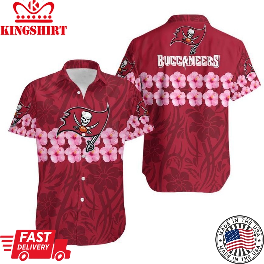 Tampa Bay Buccaneers Flower And Logo Hawaii Shirt And Shorts Summer Collection