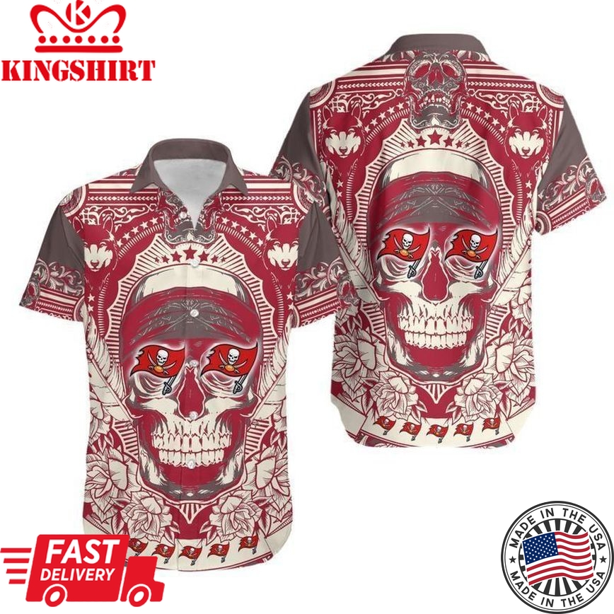 Tampa Bay Buccaneers Skull NFL Gift For Fan Hawaii Shirt And Shorts Summer Collection