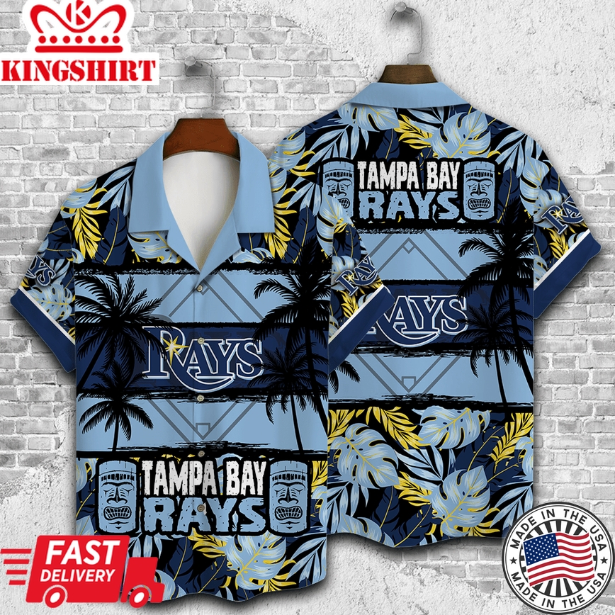 Tampa Bay Rays Hawaiian Shirt with Palm Trees All Over Print