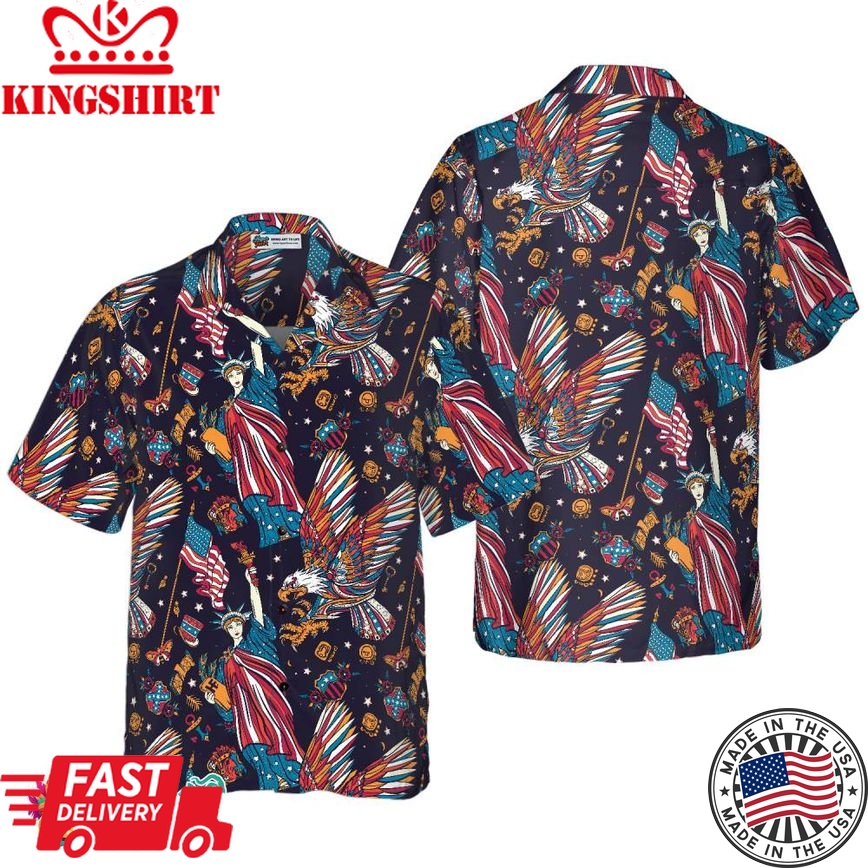 Tattoo Style American Eagle Shirt For Men Hawaiian Shirt