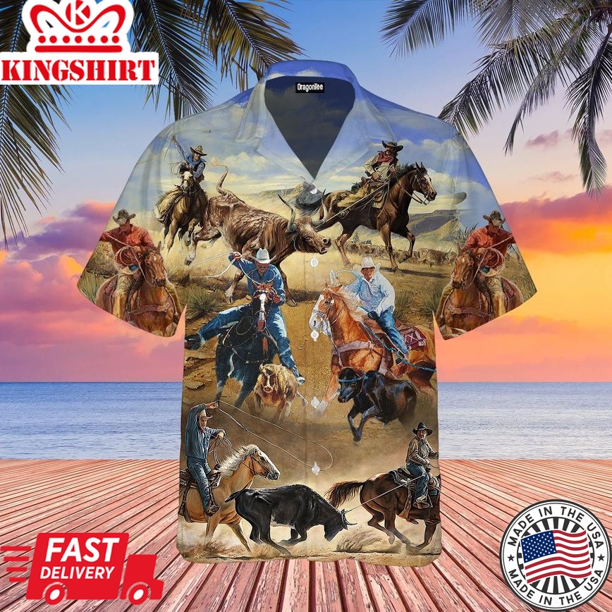 Team Poping Rodeo Horse Trendy Hawaiian Shirt