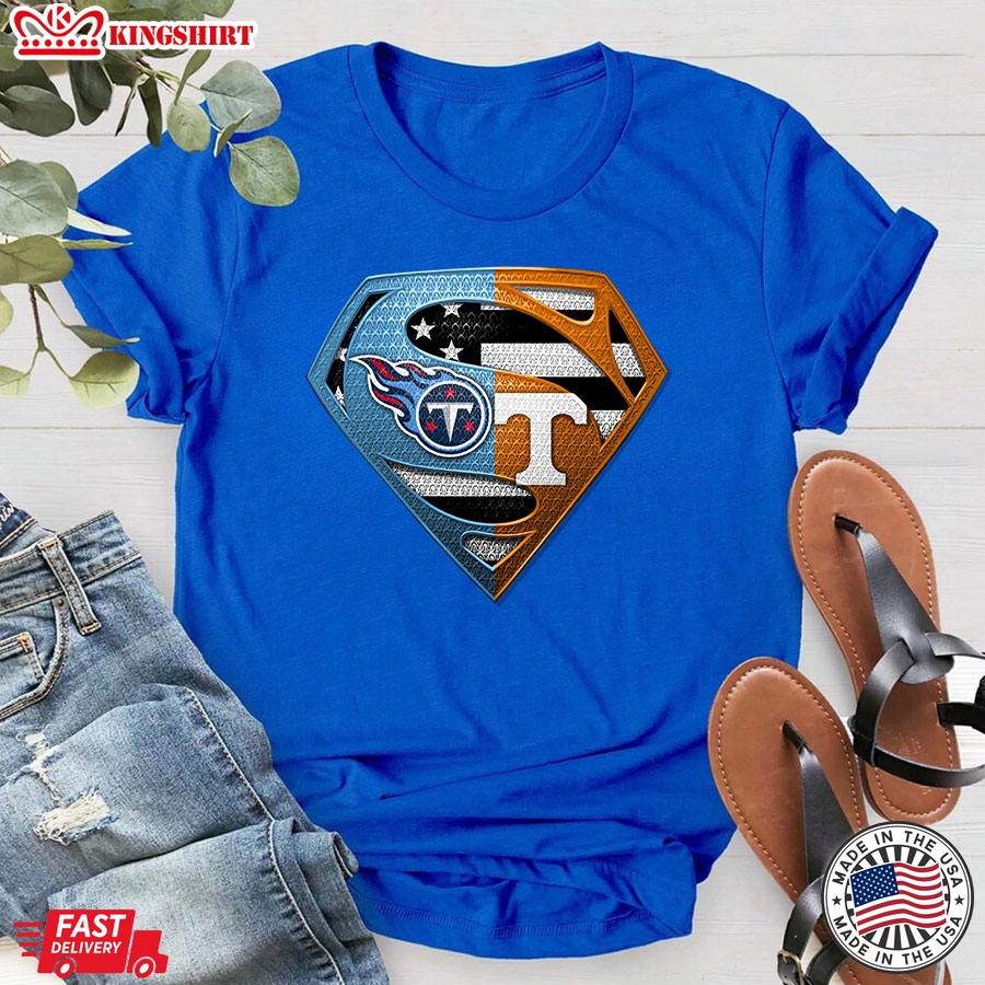 Tennessee Titans And Tennessee Volunteers Superman T-Shirt