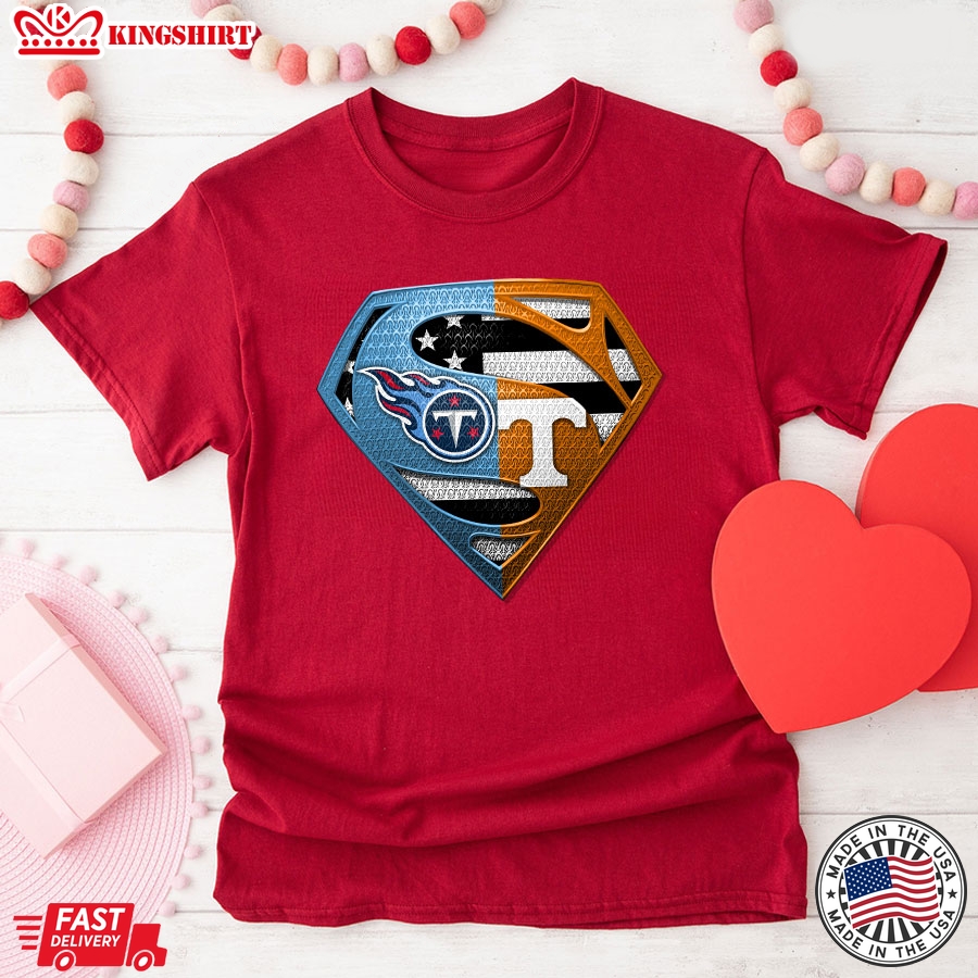 Tennessee Titans And Tennessee Volunteers Superman T-Shirt