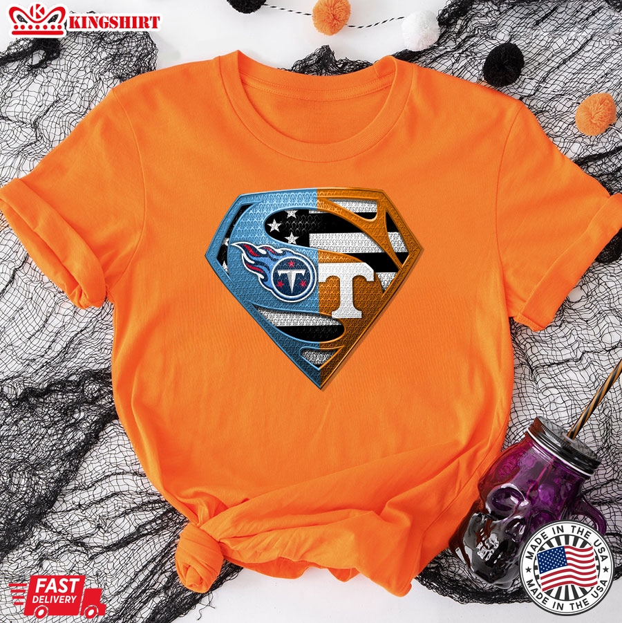 Tennessee Titans And Tennessee Volunteers Superman T-Shirt