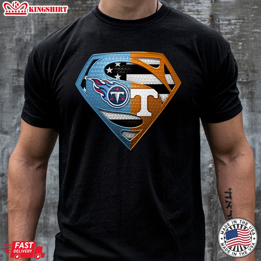 Tennessee Titans And Tennessee Volunteers Superman T-Shirt