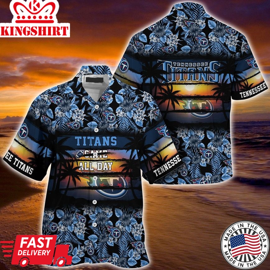 Tennessee Titans NFL Summer Hawaiian Shirt Floral Pattern