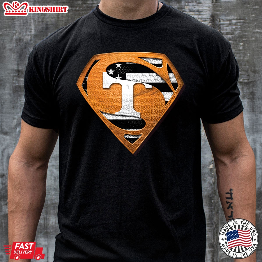 Tennessee Volunteers Superman American Flag The 4th Of July T-Shirt