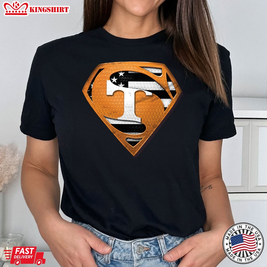 Tennessee Volunteers Superman American Flag The 4th Of July T-Shirt