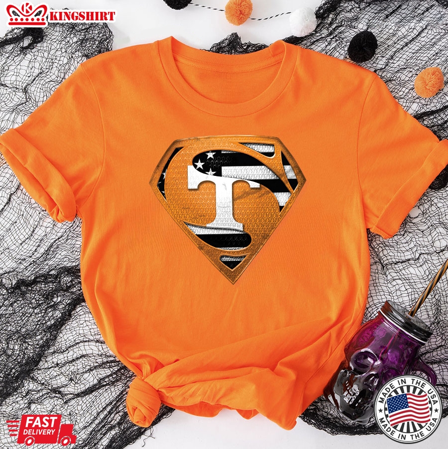 Tennessee Volunteers Superman American Flag The 4th Of July T-Shirt