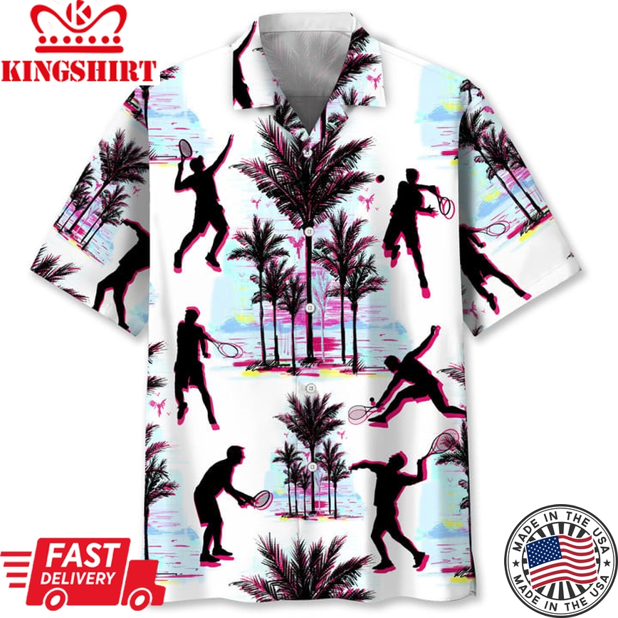 Tennis Abstract Background Hawaii Shirt