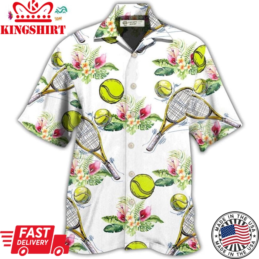 Tennis Tropical Floral Hawaiian Shirt