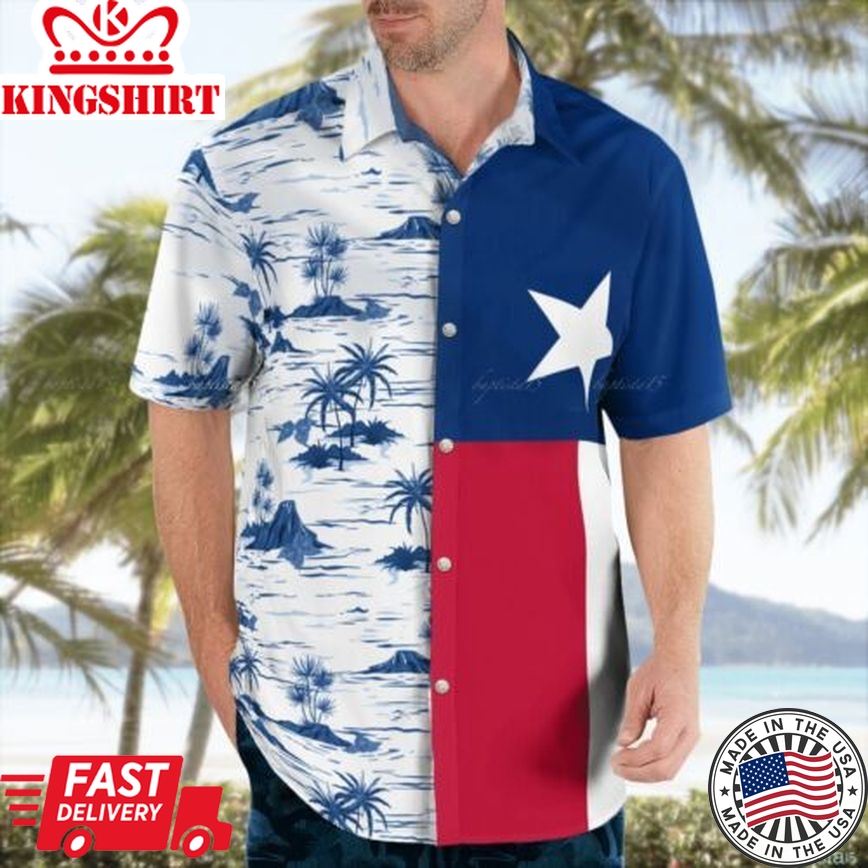 Texas Coconut Short-Sleeve Trendy Hawaiian Shirt For Fan Men Lover Style