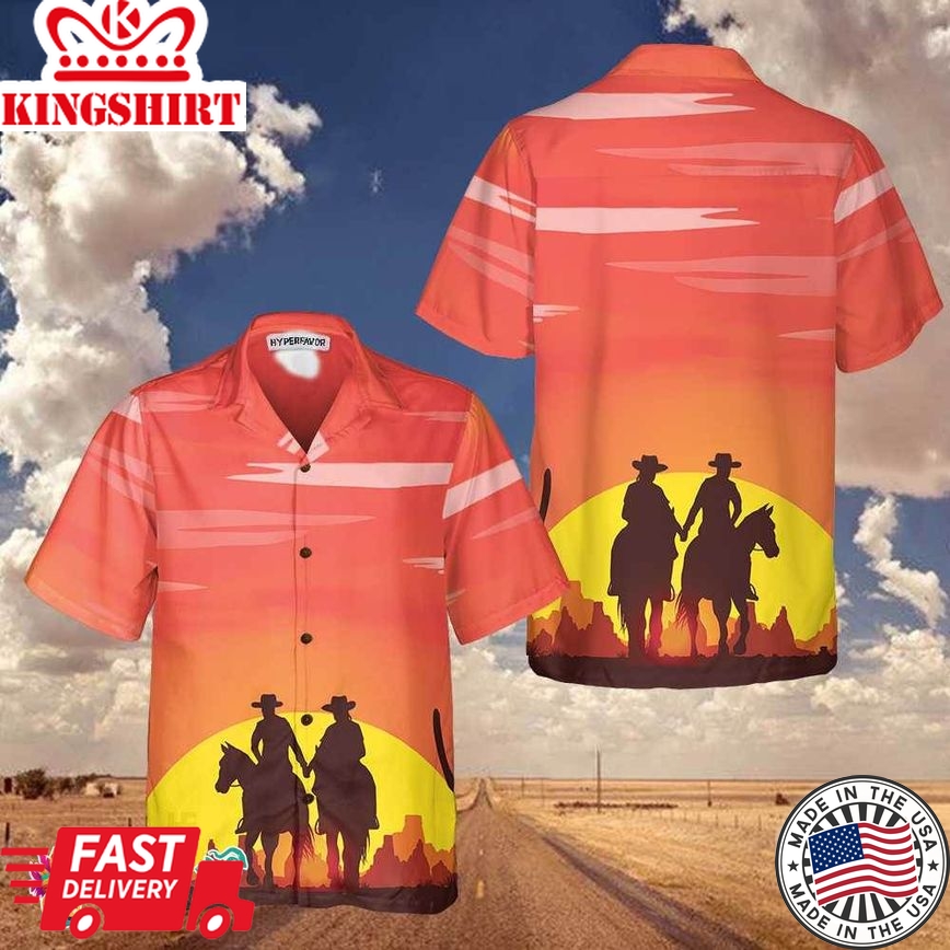 Texas Couple Cowboy Texas Hawaiian Shirt, Vinatge Texas Cowboy Shirt For Texans