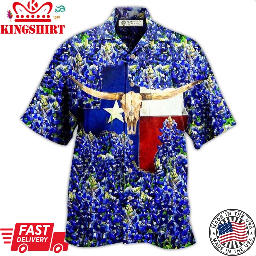 Texas Forever Texas Bluebonnet Hawaiian Shirt