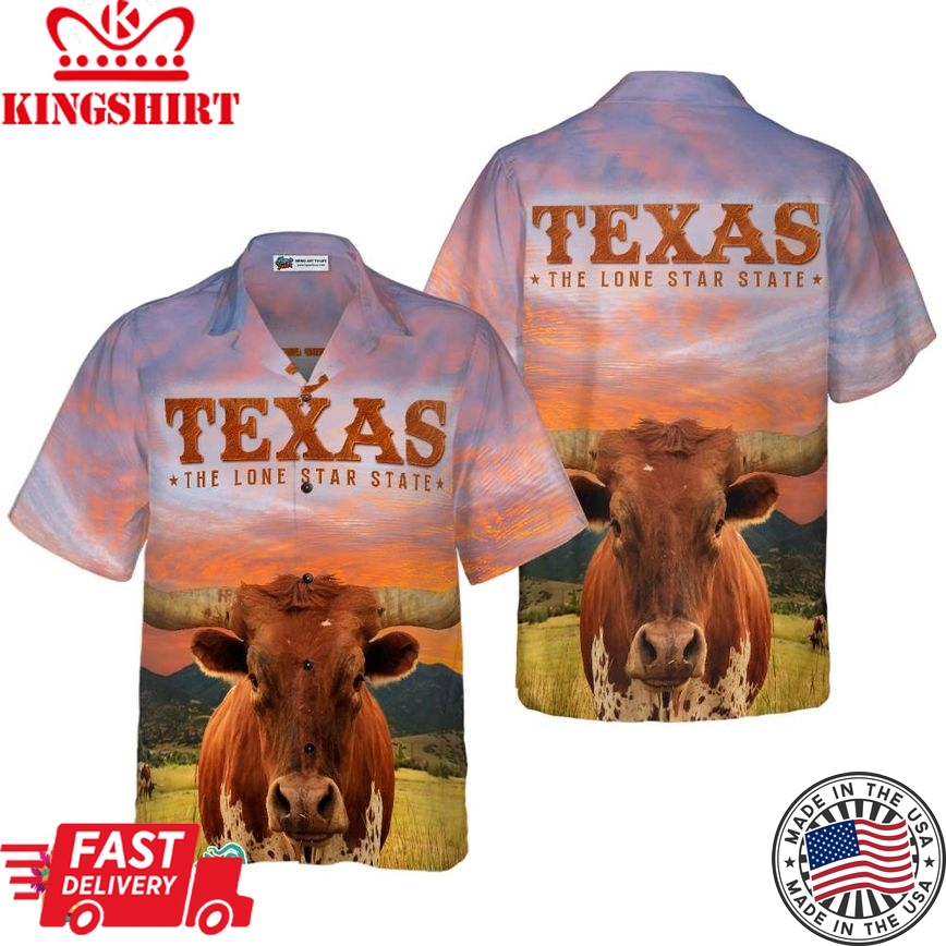 Texas Longhorn Bull Hawaiian Shirt, Unique Texas Shirt For Texas Lovers