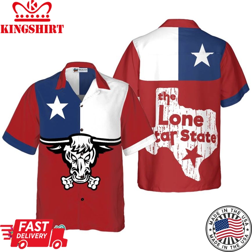 Texas Longhorns Hawaiian Shirt, The Lone Star State Of Texas Flag Shirt, Texas Home Shirt For Men