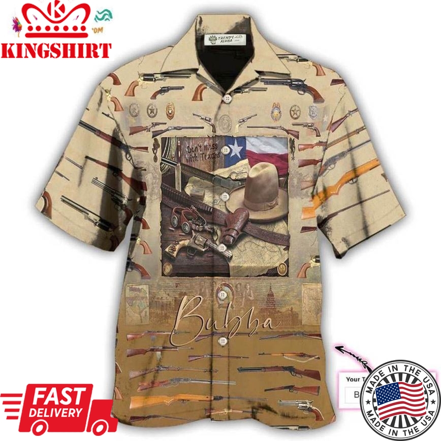 Texas Peace Life Gun Style Personalized Hawaiian Shirt