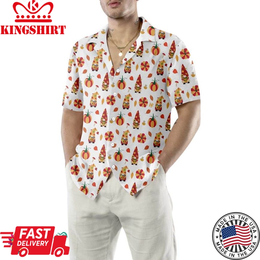 Thanksgiving Gnomes Shirt For Men Thanksgiving Hawaiian Shirt, Seamless Gnomes Thanksgiving Gift