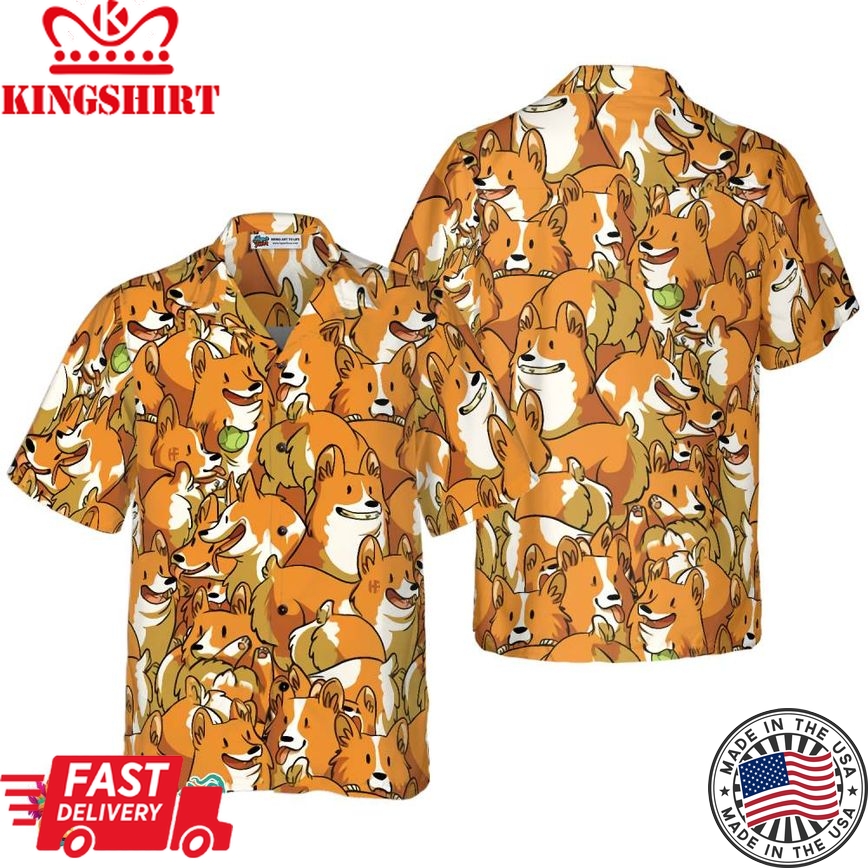 The Corgi Friends Hawaiian Shirt