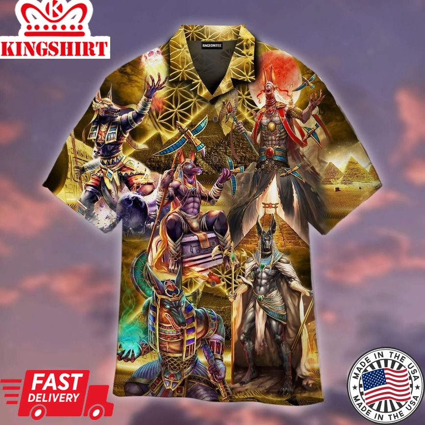 The Egyptian God Anubis Trendy Hawaiian Shirt For