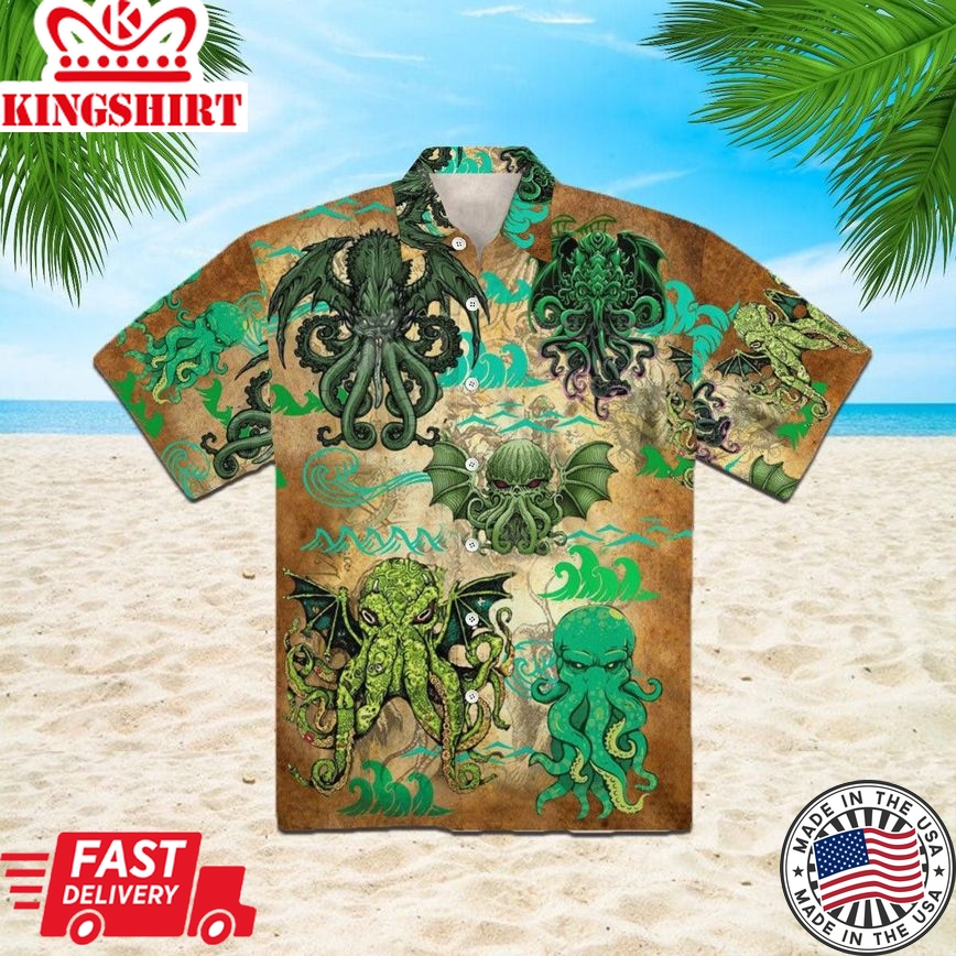 The Great Cthulhu Trendy Hawaiian Shirt