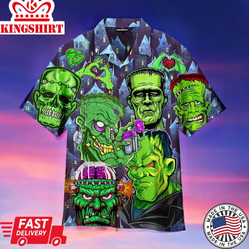 The Heart Of Frankenstein Halloween Trendy Hawaiian Shirt For