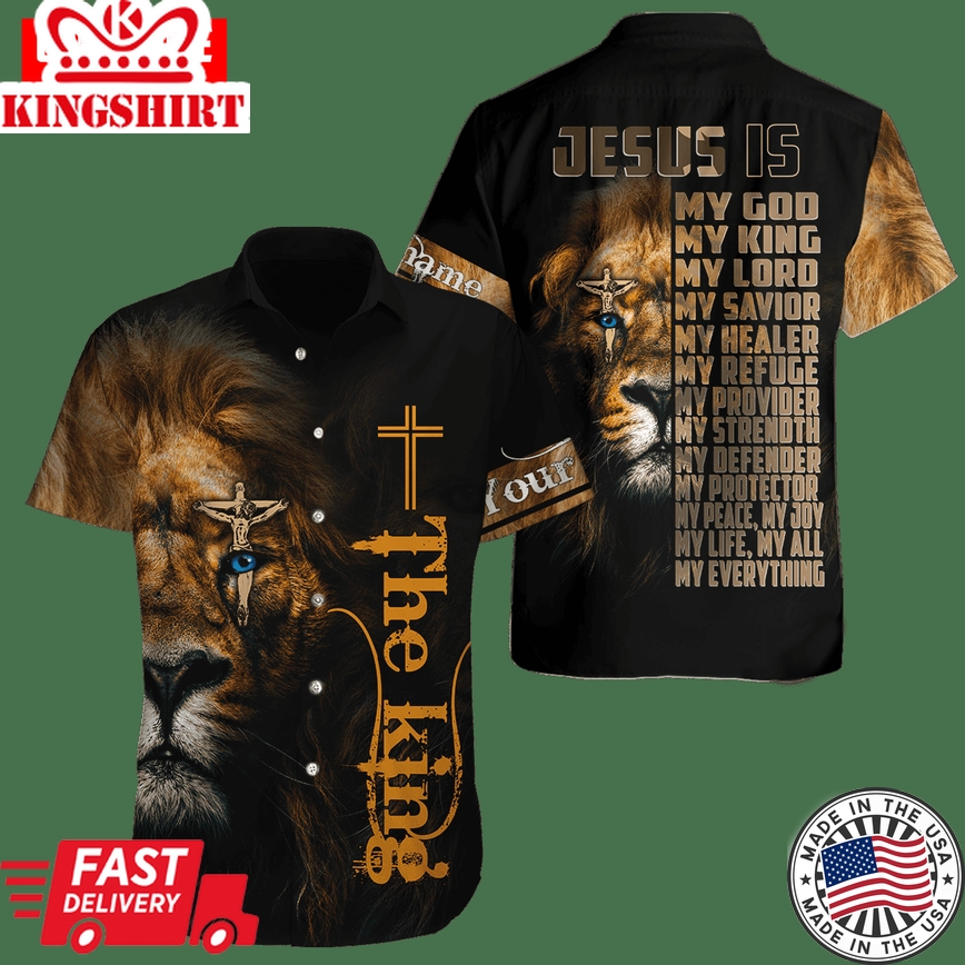 The King Lion Custom Name Jesus Christ Summer Shirts