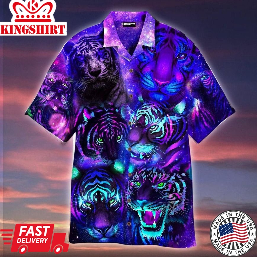 The Power Of Tigers In The Galaxy Trendy Hawaiian Shirt