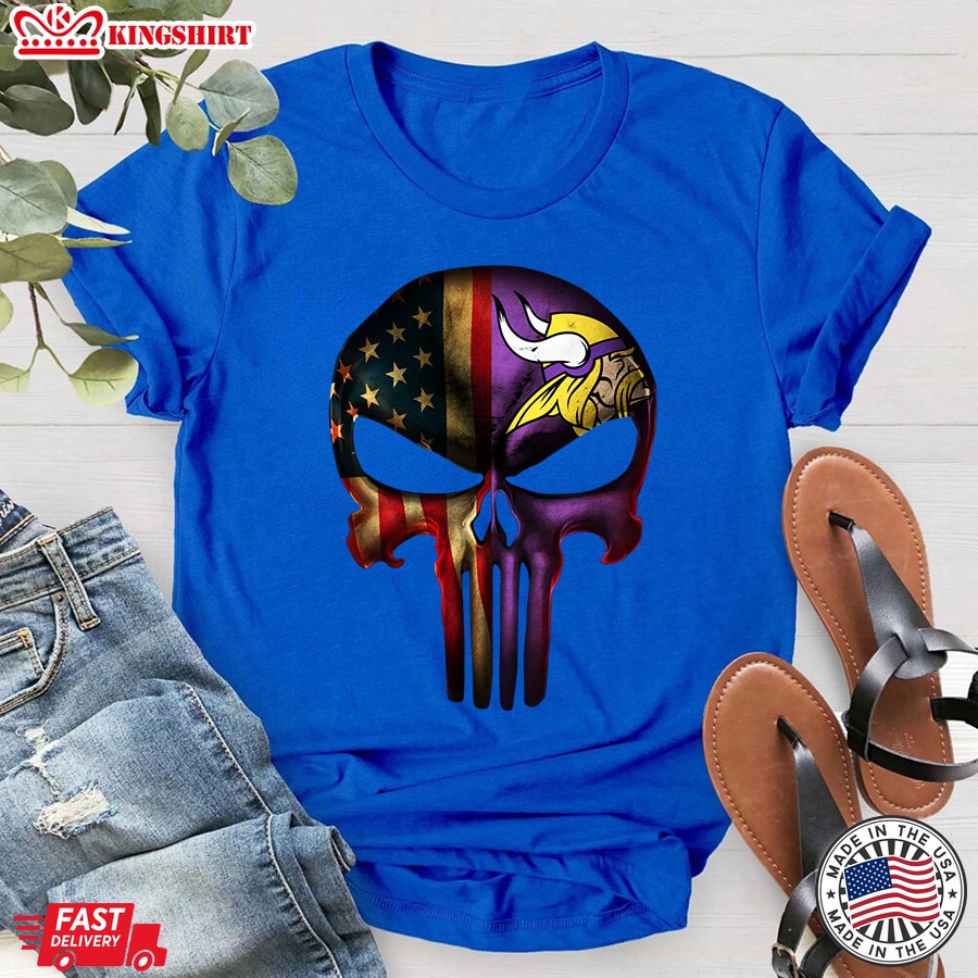 The Punisher Skull Flag Minnesota Vikings T-Shirt