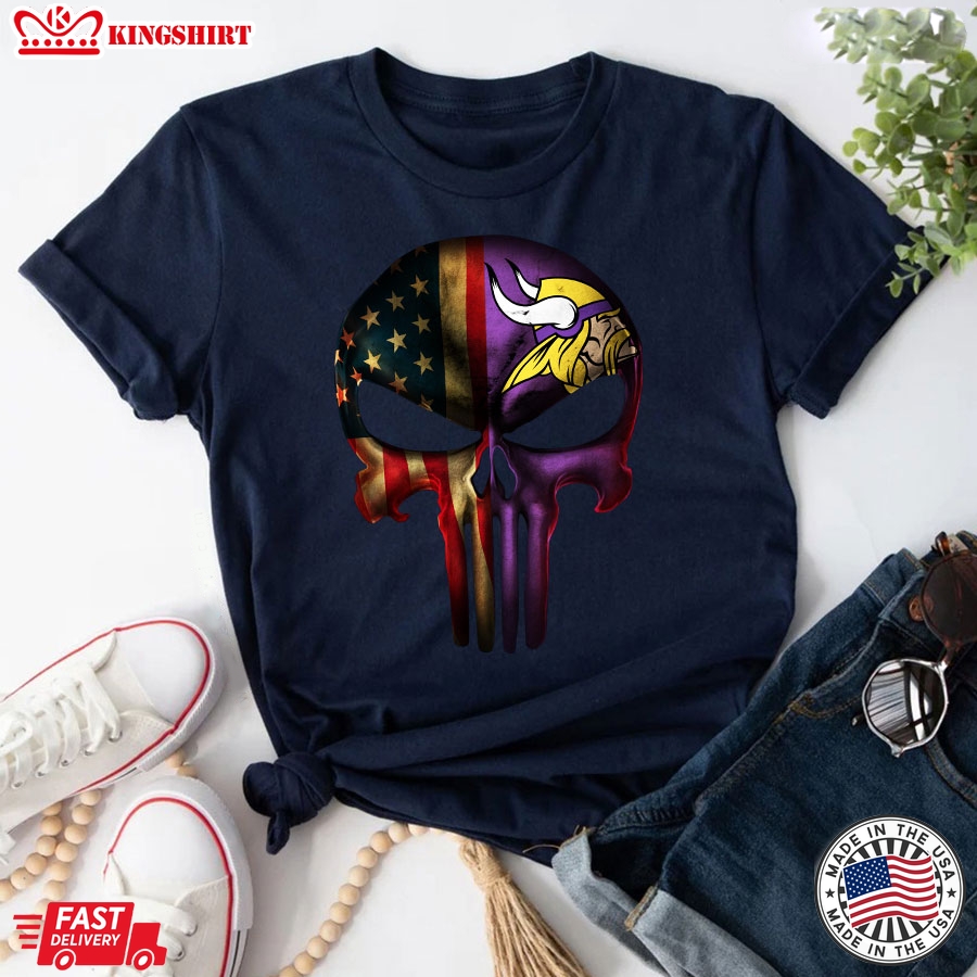 The Punisher Skull Flag Minnesota Vikings T-Shirt