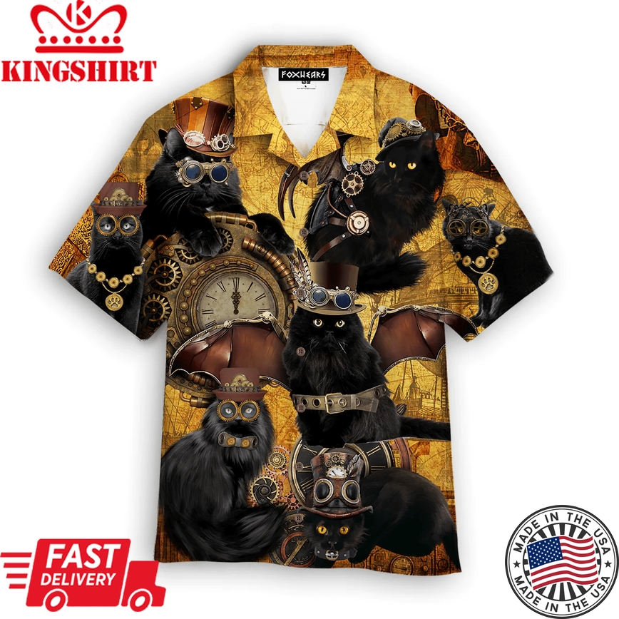 The Royal Steampunk Cat Trendy Hawaiian Shirt