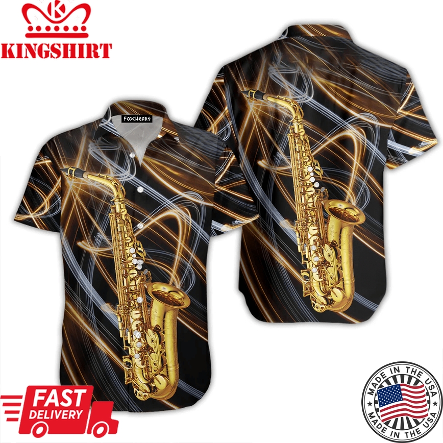 The Saxophone Art Trendy Hawaiian Shirt For Aloha Shirt