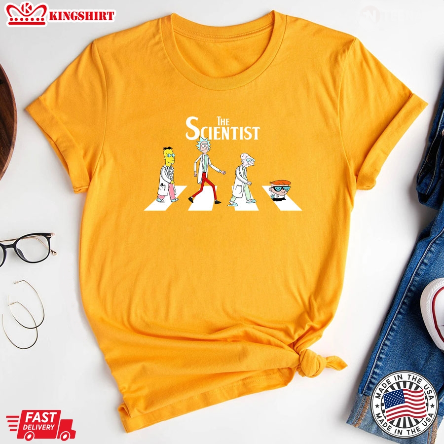 The Scientist On Abbey Road Rick and Morty Dexter's Laboratory Futurama The Simpsons T-Shirt