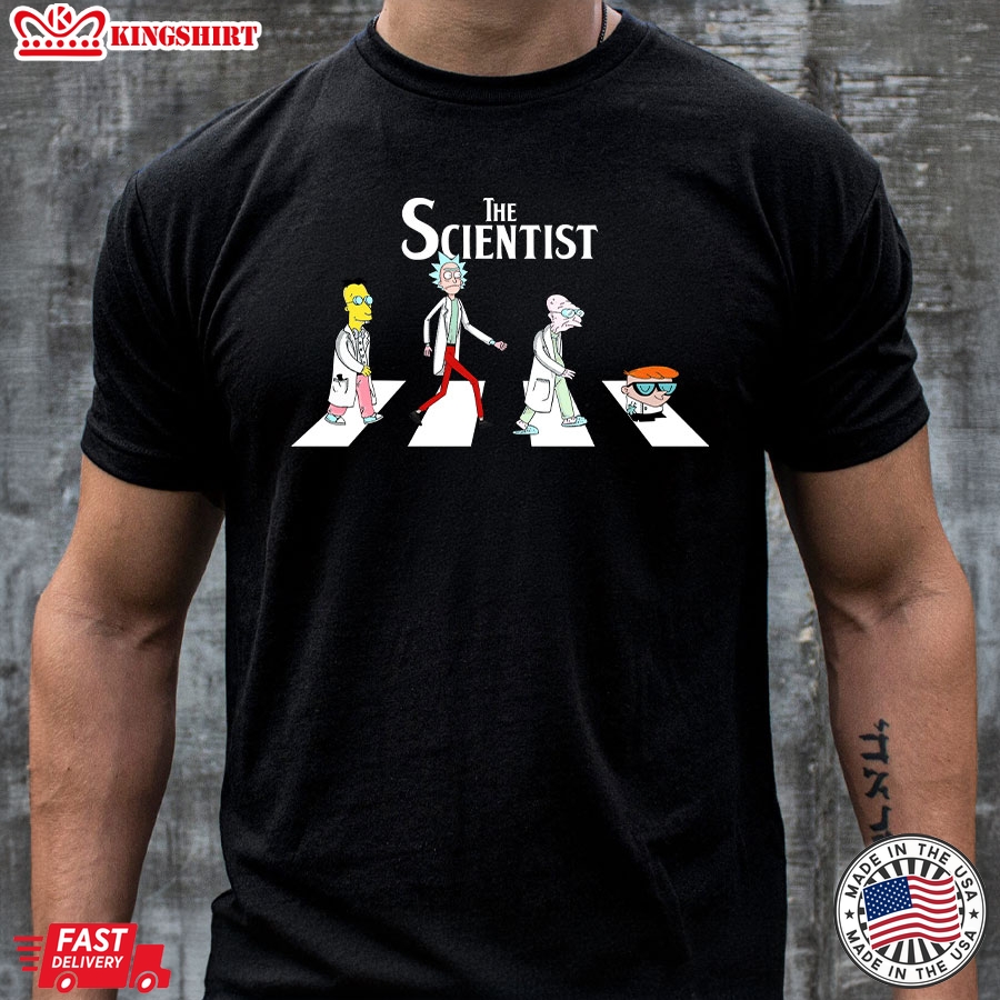 The Scientist On Abbey Road Rick and Morty Dexter's Laboratory Futurama The Simpsons T-Shirt