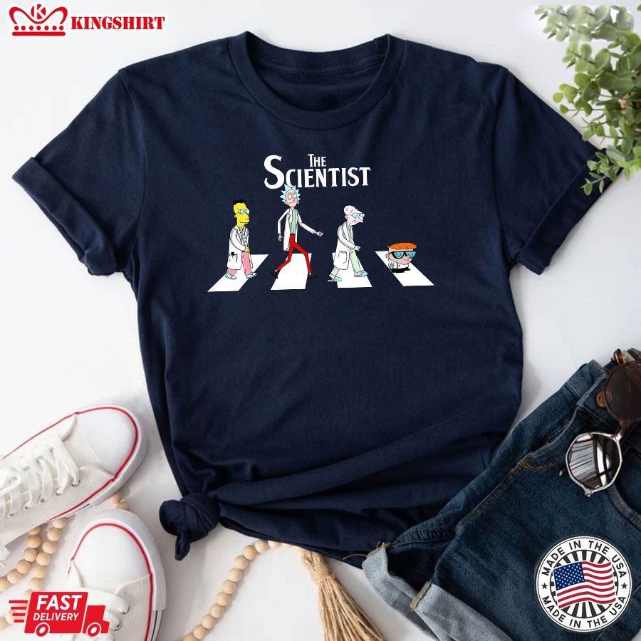 The Scientist On Abbey Road Rick and Morty Dexter's Laboratory Futurama The Simpsons T-Shirt