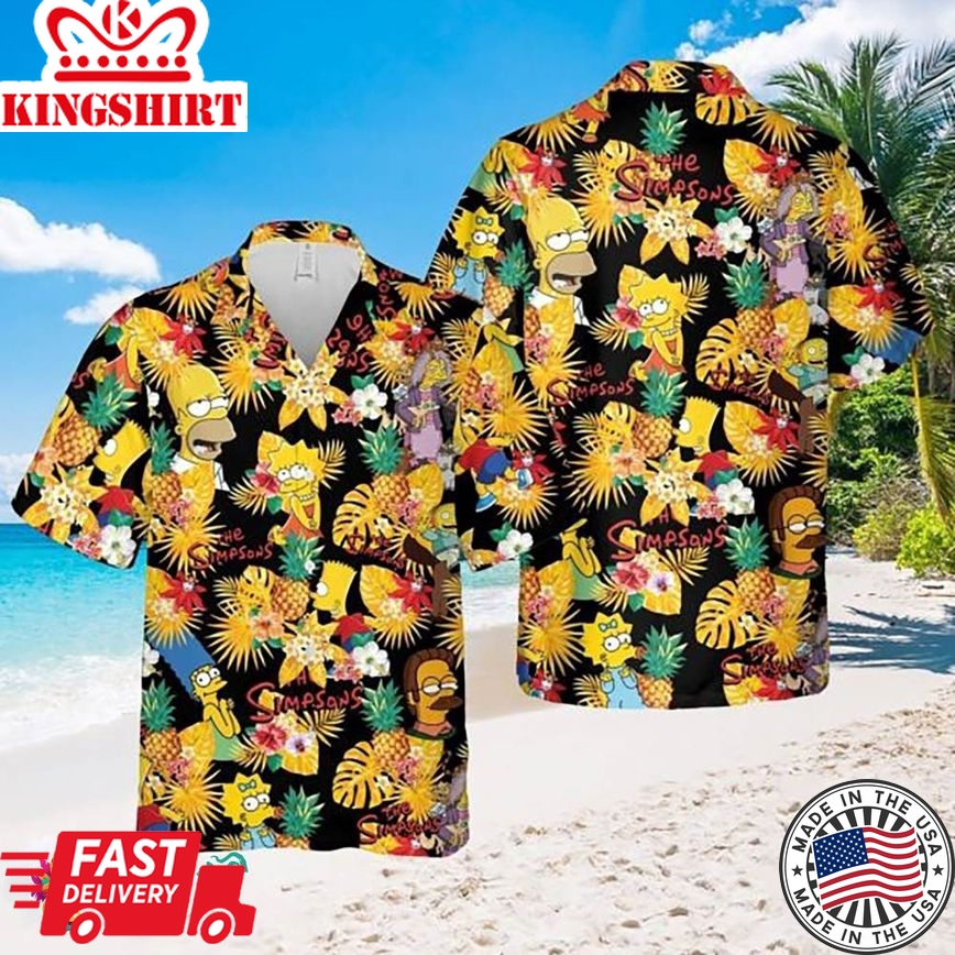 The Simpsons Tropical Summer Holiday Beach Shirt - Fun And Festive For The Whole Family