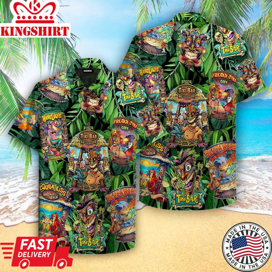 The Tiki Bar Trendy Hawaiian Shirt