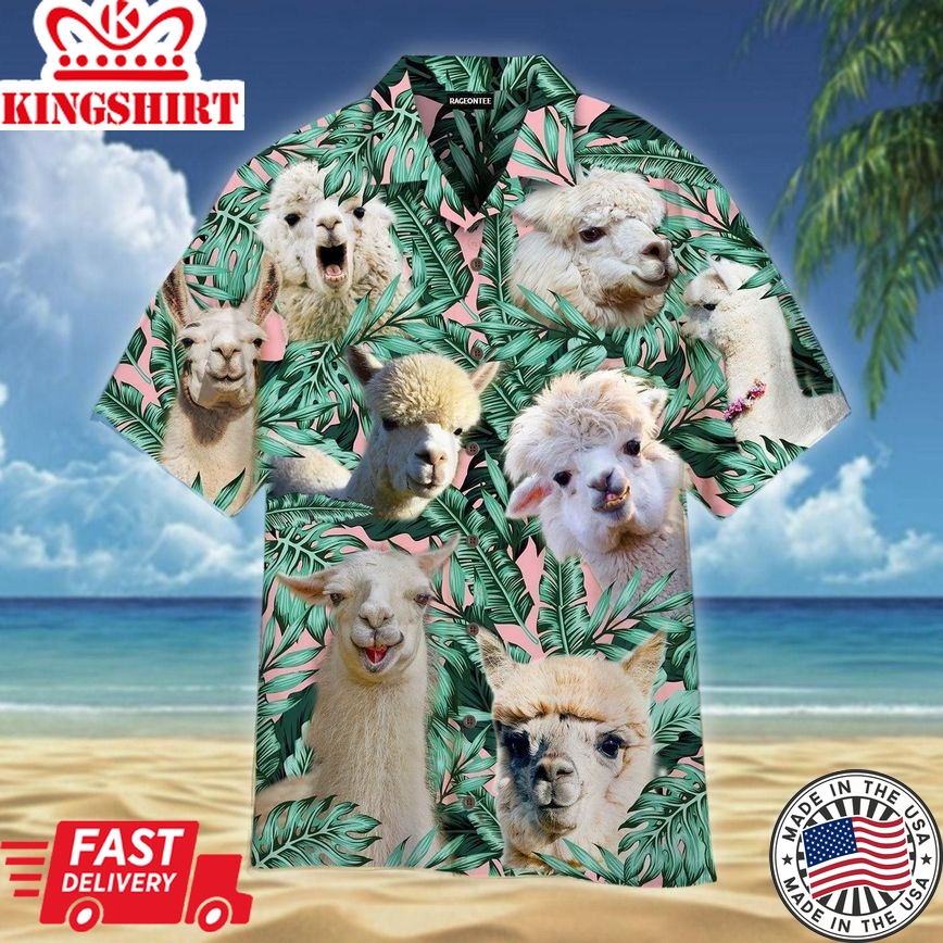 The Tropical Llama Lover Trendy Hawaiian Shirt For